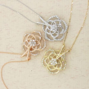 K18PG/K18YG/K18WGダイヤネックレス